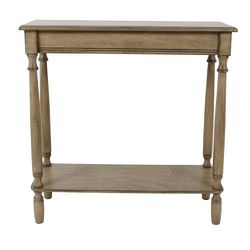 Simplify Rectangular Wood Console Table with Shelf, Sahara Finish

