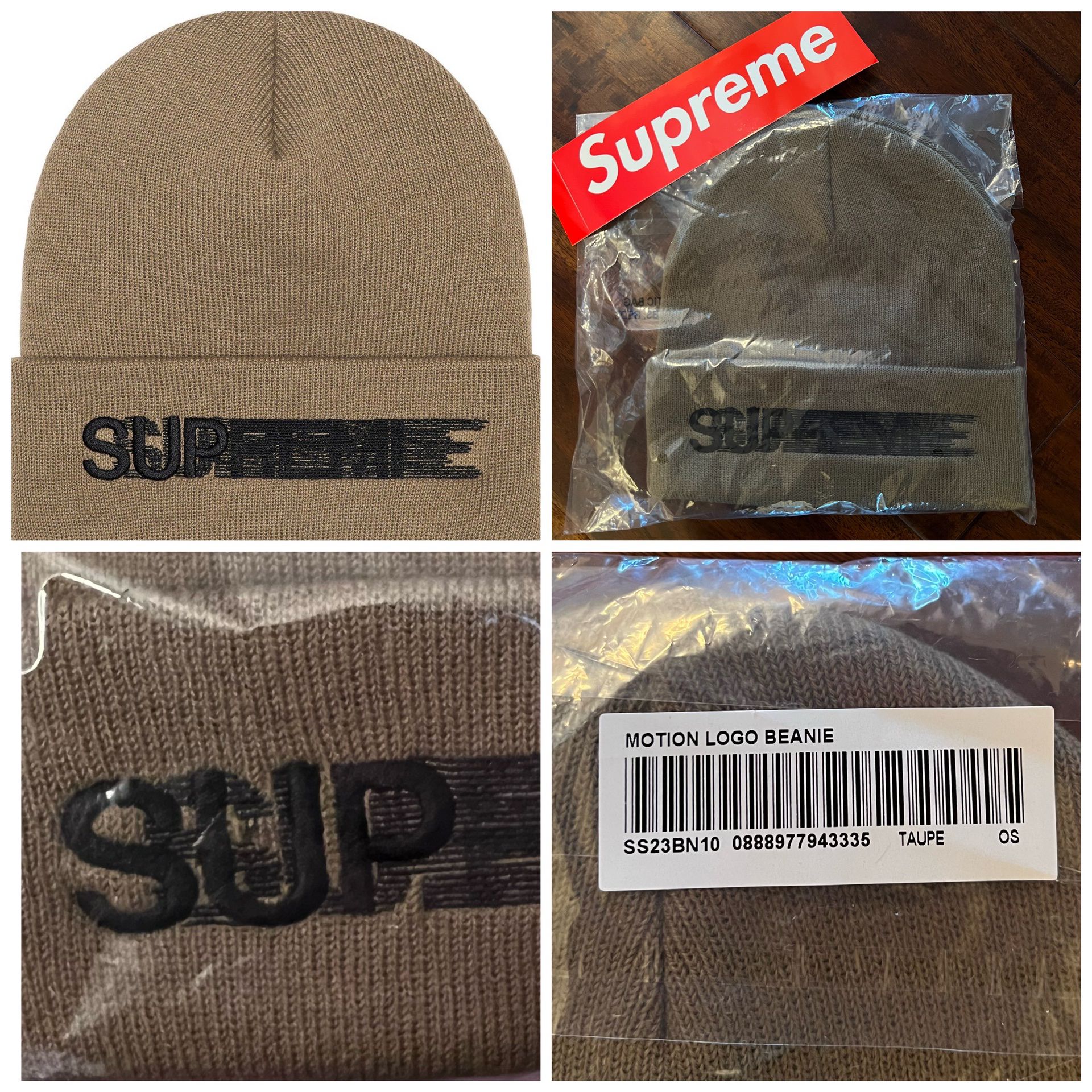 Supreme Motion Logo Beanie (SS23) Taupe Mocha for Sale in
