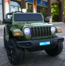 Kids Ride-On Jeep Style Electric Car, Army Green