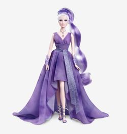 Barbie Crystal Fantasy Collection Doll Amethyst Crystals Gold Label IN HAND