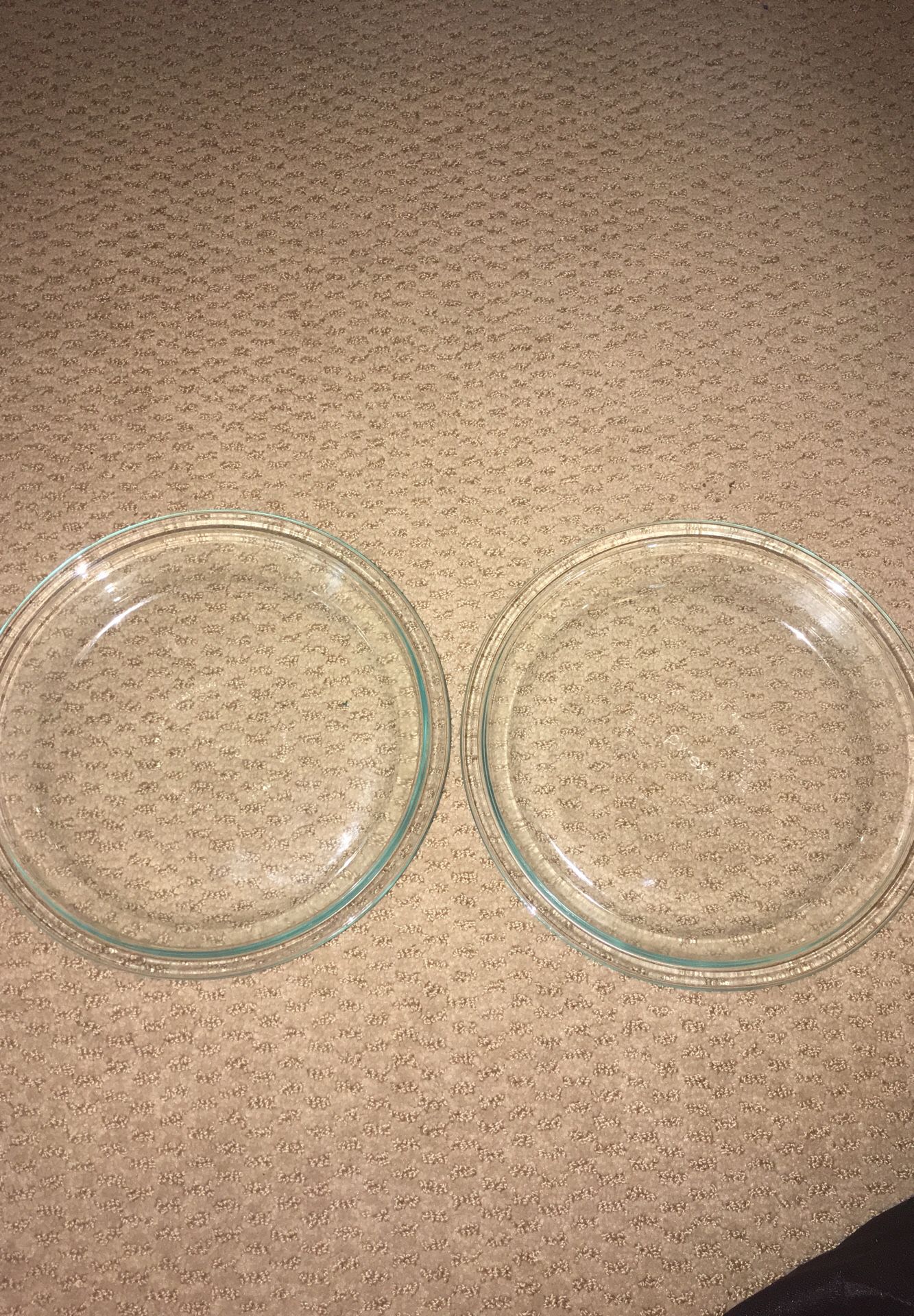 Two 9 inch Glass Pyrex Pie Pans