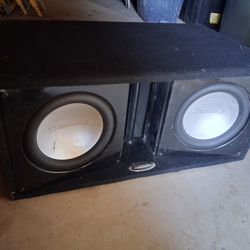 2 X 12" Subwoofers In Box Ready To Go 1500w Amp Includrd 