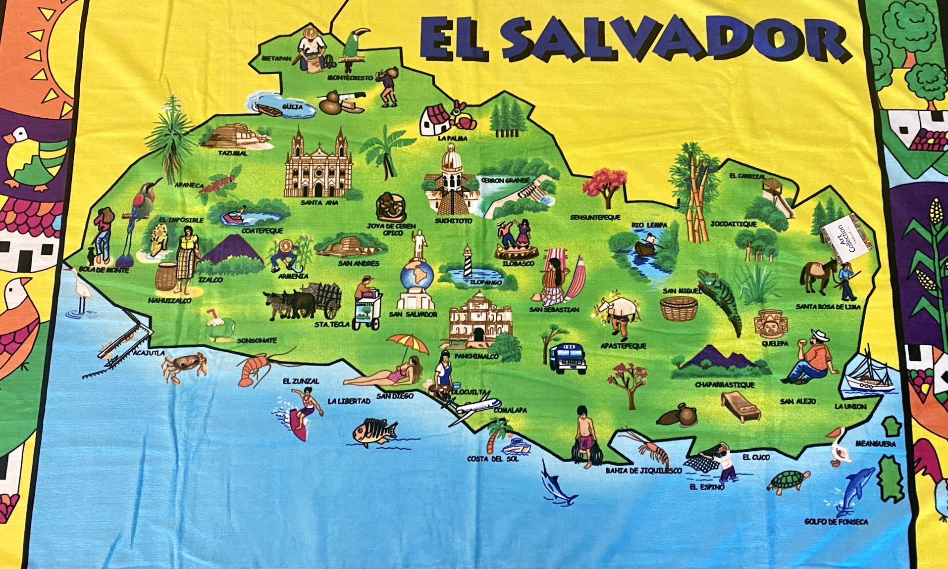 Hilasal Cotton Beach Towel El Salvador X-large 62" X 37" Cruising