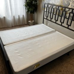 Luxury KING Mattress Box Springs- Two Twin XL Box Springs Only- Optional King Bed