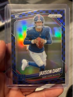 Jaxson Dart RC 2025 Panini Prizm Blue Checkerboard SSP football card Gem Candidate