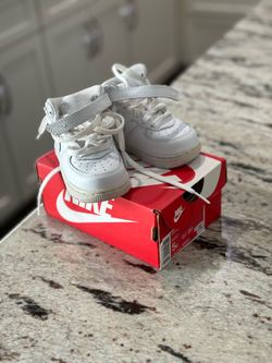 Nike Air Force 1 Mid (TD) “Triple White” Toddler Size 5C – All White – Classic S