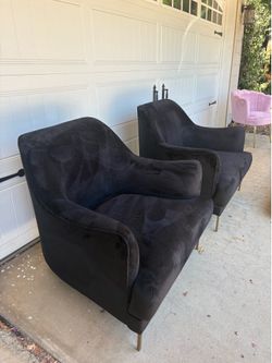 Black velvet chairs
