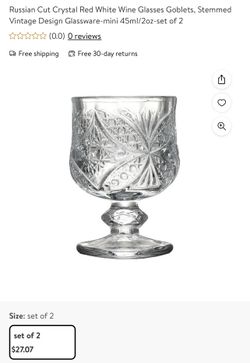 6 Vintagw Russian Cut Crystal Mini 2oz Shot Glass