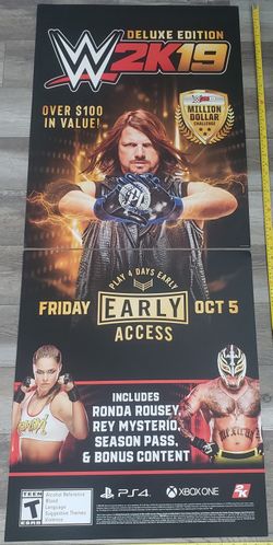 WWE 2K19 Ronda Rousey posters! Large ~22" inches wide x 53.5" inches tall