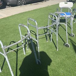 Walkers, shower chairs, commode