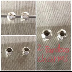 2 Pandora white pearl heart charms
