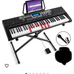 NOTE: No Headphone or Note Holder. NEW MUSTAR Piano Keyboard, MEKS-500 61 Key Learning Keyboard Piano with Lighted Up Keys, Electric Piano Keyboard fo