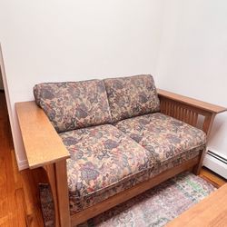 Sturdy Antique Floral Love Seat