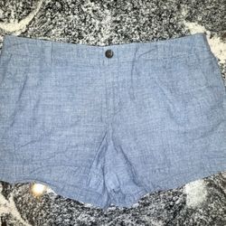 Merona Blue Chambray Chino Shorts - Woman’s Size 12 