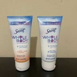 2Pack Secret Whole Women's Body Aluminum Free Deodorant Clear Cream 3.0oz