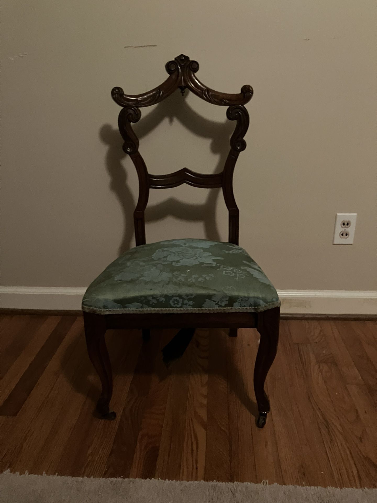Antique Wood & Upholstered Child’s Chair