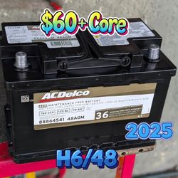 AGM Car Battery Group Size 48/H6