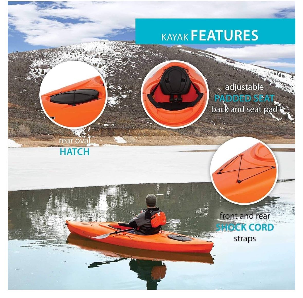 Guster Emotion Kayak w/ 2 Fishing Rod Holders