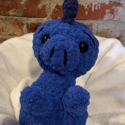 Crochet Blue Dino Plush,Dino Stuffy, Crochet Plush, Plush Toy