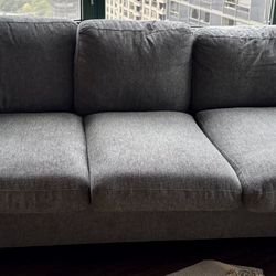 Sofa/Couch 85” Gray Modern Couches with Deep Seats 