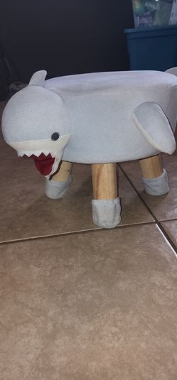 Kids Shark Plush Ottoman 