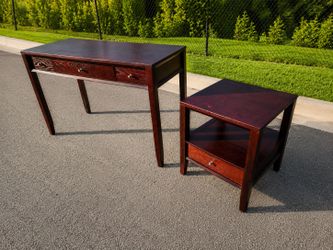 Dark Wood Console Table and End Table Set