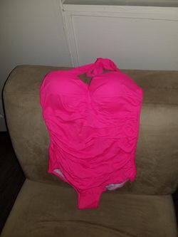 Hot pink bathing suit