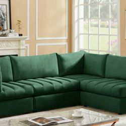 Jacob Velvet Green Modular Sectional


