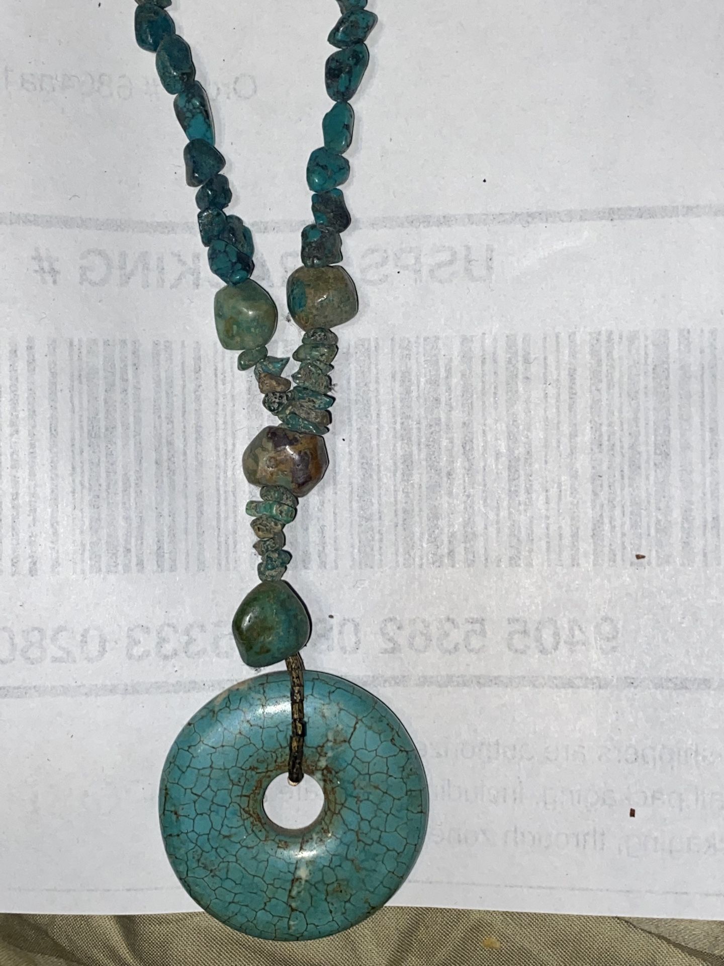 18 inch Navajo turquoise beaded necklace