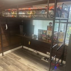 Bed and desk setup- matress included