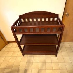 Wooden multilevel baby changing table & storage