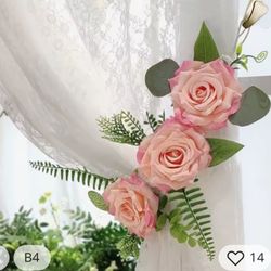 Flower Curtail Tie Backs With Magnets New 