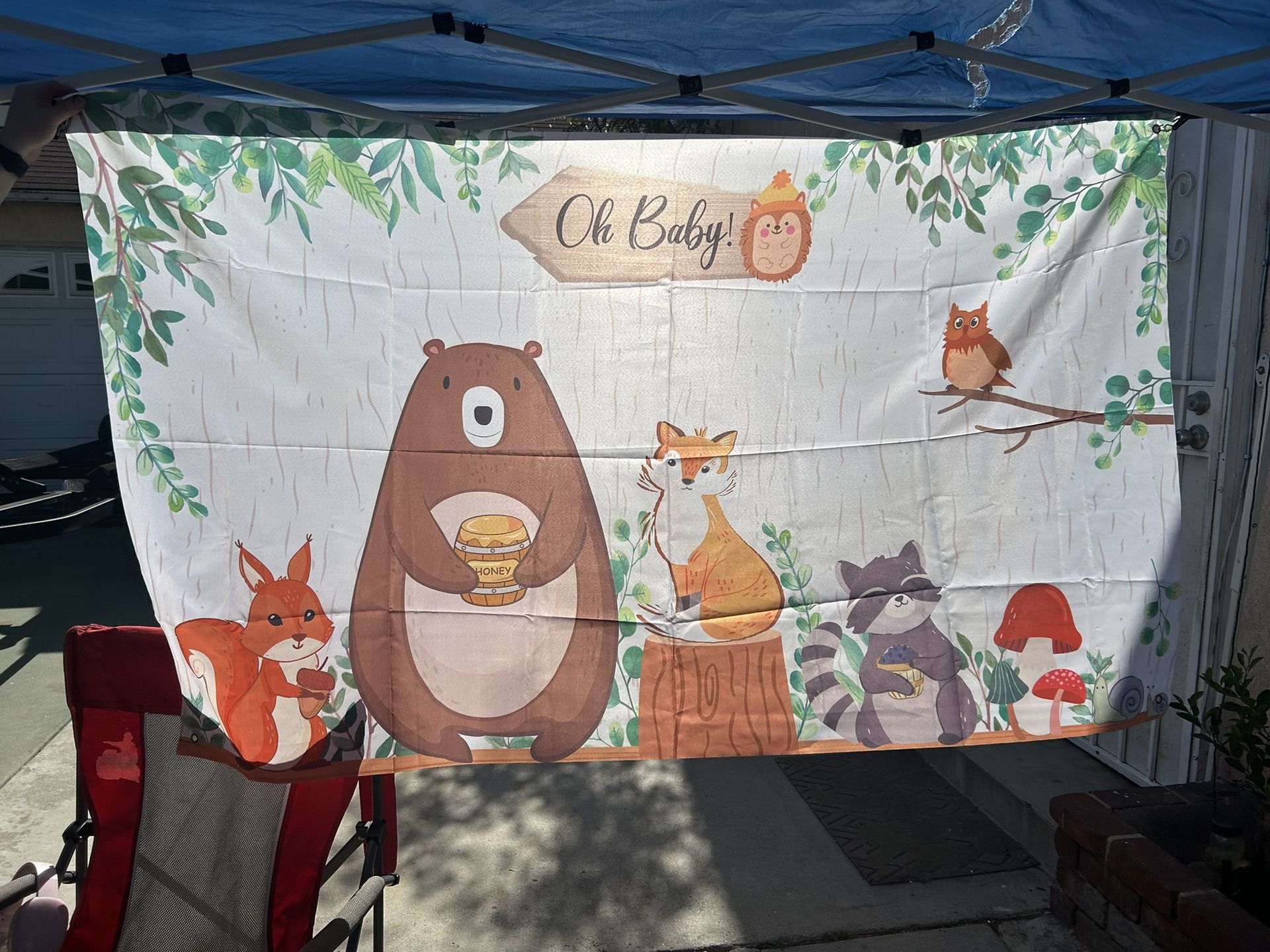 Woodland Baby Shower backdrop