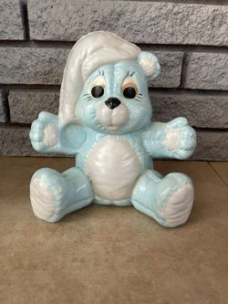 Vintage Ceramic Blue Bedtime Care Bears Figurine 1980’s