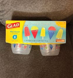 New Glad 8 Count Mini Round Containers