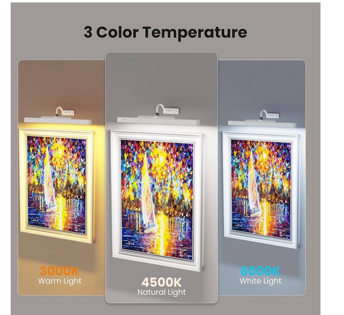 3 White Picture Lights 