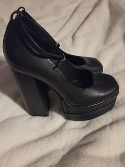 Black Mary Jane platforms