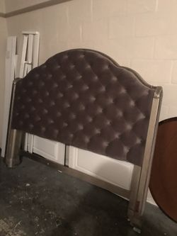 BEST OFFER GETS IT TODAY!!! Victorian Suede Headboard -KING- NEED GONE ASAP!!!