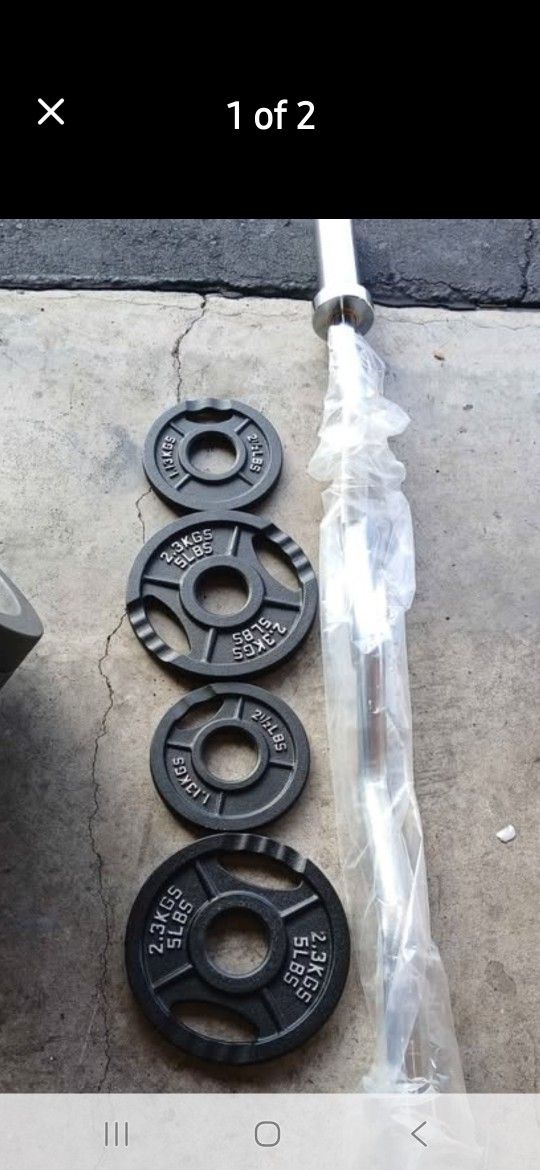 Ez Curl Bar And Weights New