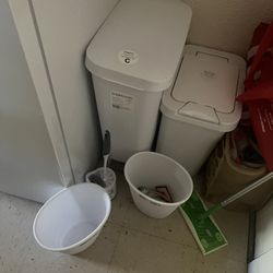 Garbage Cans And Toilet Brush $20