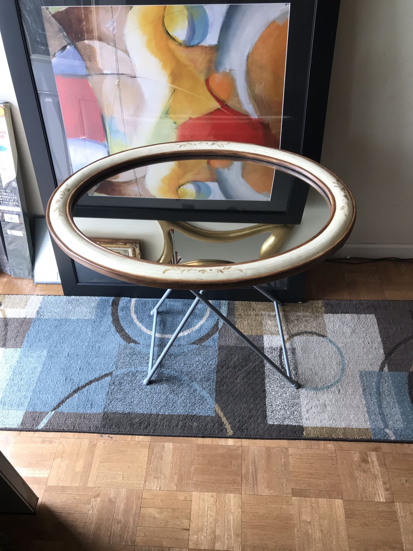 Antique Oval Mirror wooden frame