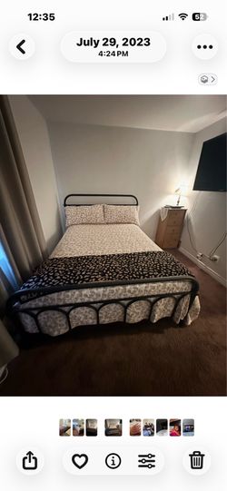 Queen Black Metal Bed Frame Only