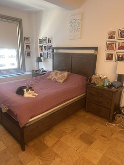 3-Piece Bedroom Set – Bed Frame, Armoire, 2 Nightstands (Solid Wood)