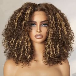 250% Density 4/27 Highlight Bob Wig Human Hair Glueless Deep Wave Frontal Wig 5X5 HD Lace Closure Wig Human Hair Short Bob Will 