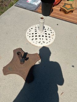 Vintage Patio cast Iron Umbrella holders $25