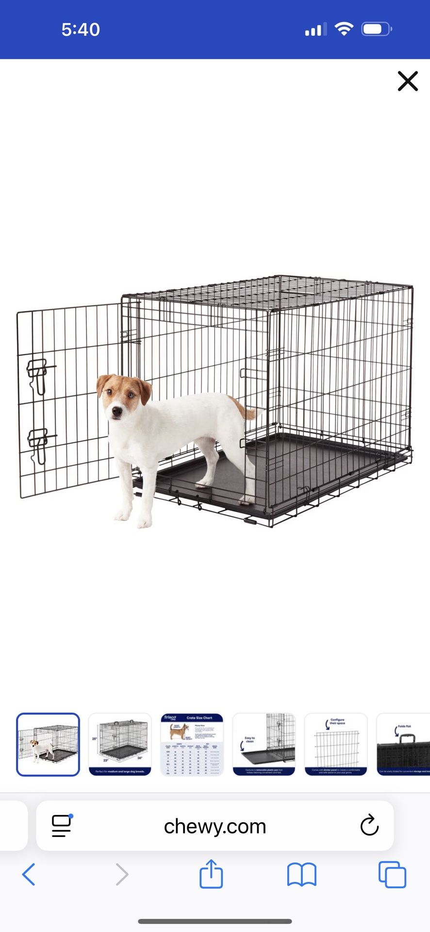 Single Door Collapsible Wire Dog Crate