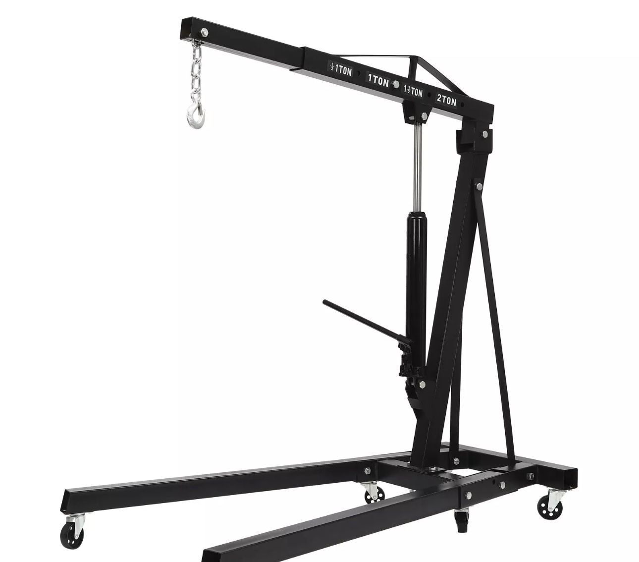 2 Ton  Folding Engine Motor Hoist Cherry Picker Shop Crane Lift Black Durable