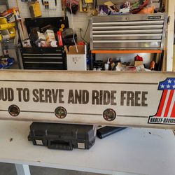 Harley Davidson And Military Freedom Sign