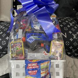 Pokémon among us Beyblade Fortnite Nerf gun hot wheels gift basket one of a kind