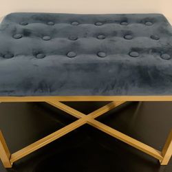 Blue Velvet Bench
